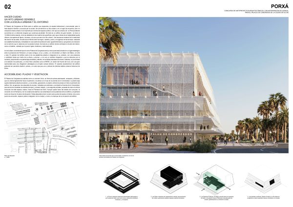Propuesta “Porxà”, segundo premio del concurso internacional para el Palacio de Congresos de Elche.