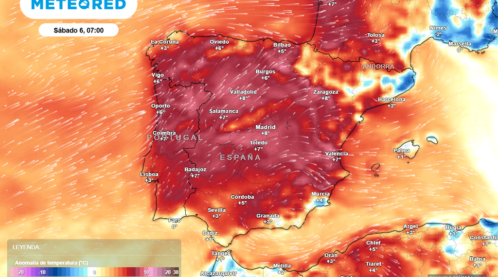 Entre el sábado 6 y el miércoles 10 una masa de aire muy templado cubrirá España: más de 24 ºC y la nieve fundida