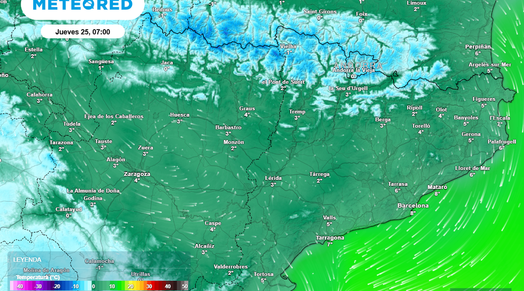La Navidad llegará con nevadas en zonas de Cataluña y Aragón