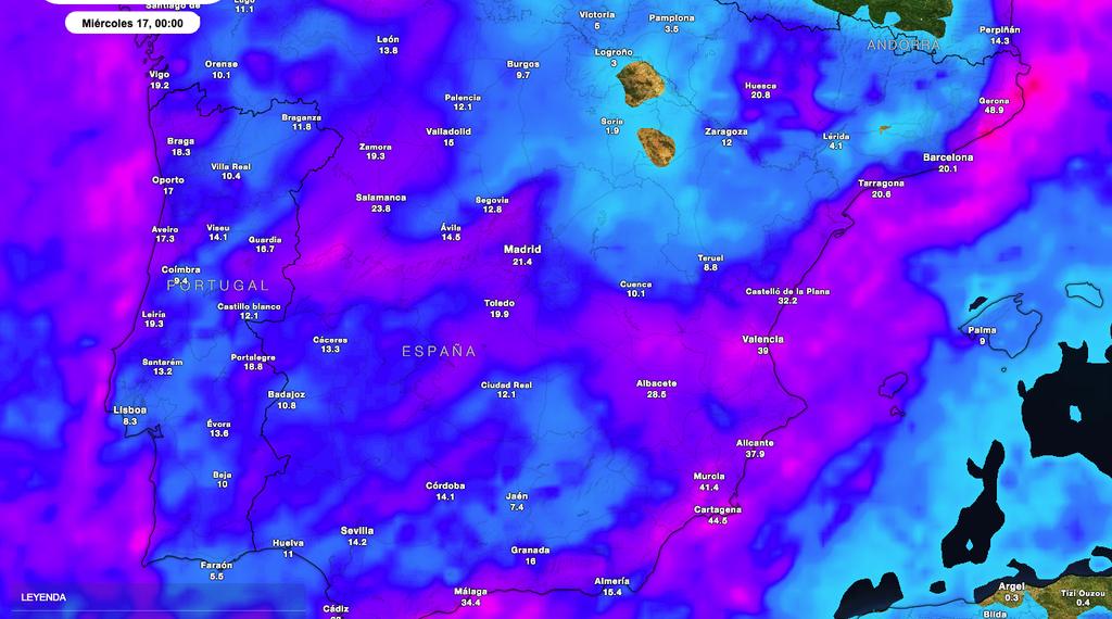 Las lluvias marcarán el tiempo del fin de semana en amplias zonas de España, según Meteored.