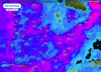 Las lluvias marcarán el tiempo del fin de semana en amplias zonas de España, según Meteored.