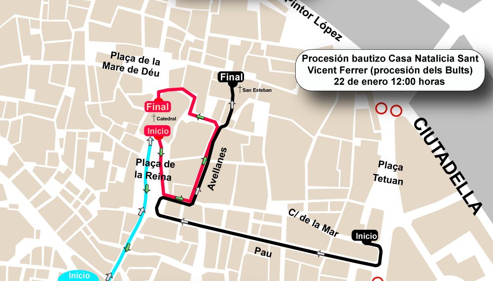 Valencia prepara un dispositivo de tráfico con motivo de la fiesta de San Vicente Mártir