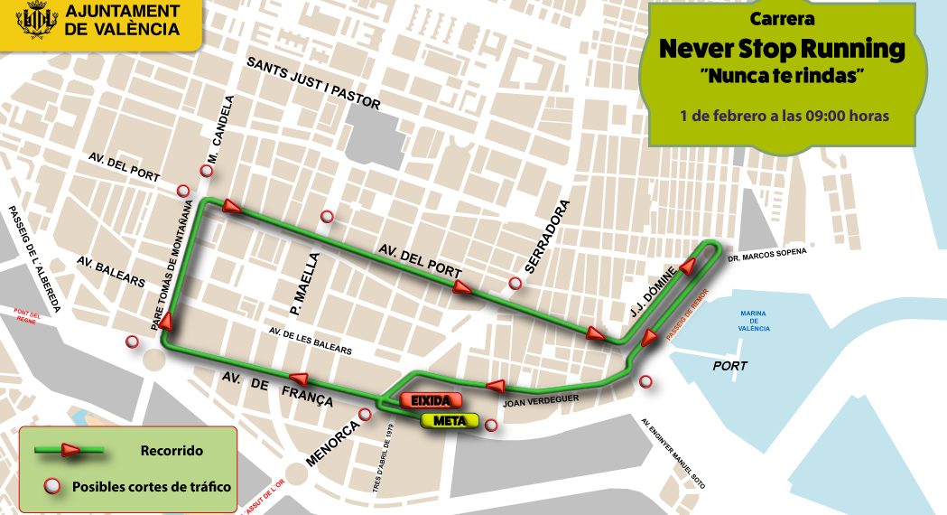 El distrito de Camins al Grau acoge la XI Carrera Never Stop Running este domingo