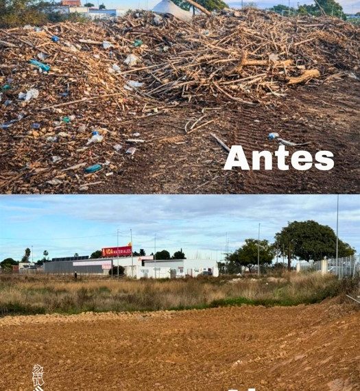 La Generalitat cierra el último punto de residuos de las riadas en L’Alcúdia tras gestionar 3.200 toneladas de escombros