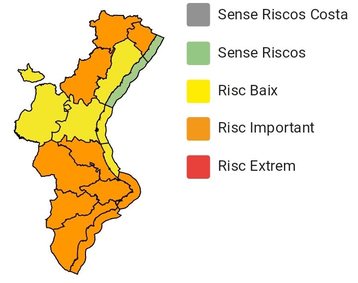 Alerta naranja por viento en Castellón, Valencia y Alicante ante rachas que podrían superar los 100 km/h