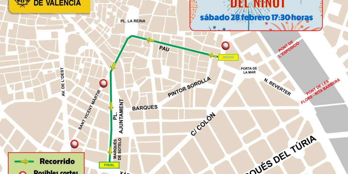 Operativo especial con motivo de la Cabalgata del Ninot de este sábado en Valencia