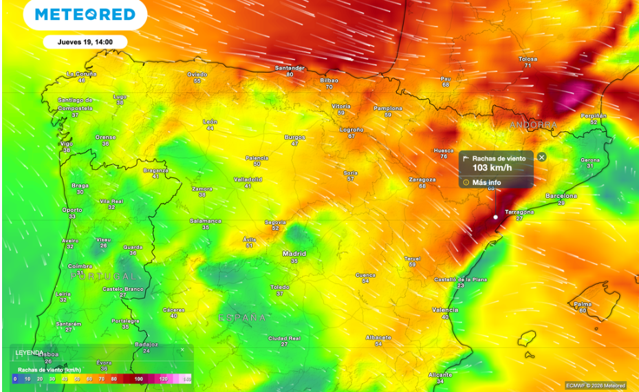 Dos borrascas intensas activan un fuerte temporal de viento y mar en gran parte de España