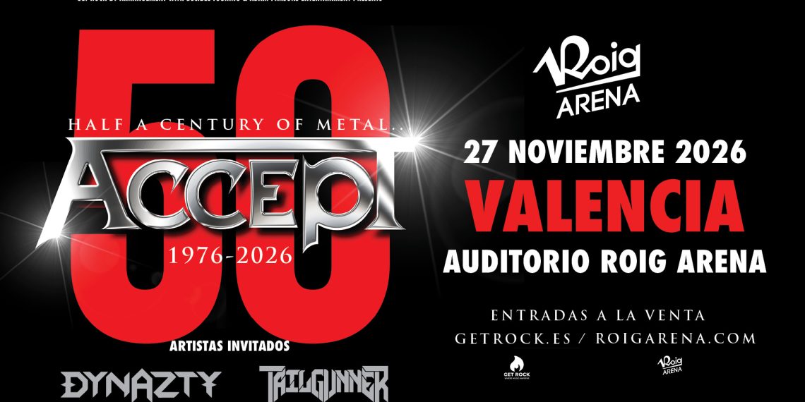 La histórica banda alemana de heavy metal Accept actuará el 27 de noviembre en el Auditorio Roig Arena
