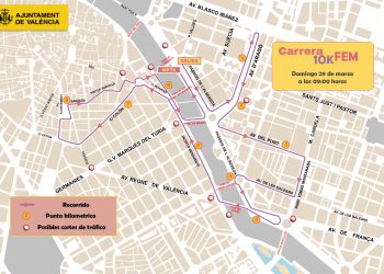 Valencia habilita un dispositivo de tráfico por la celebración de la 10K Femenina y del Carnaval de Russafa