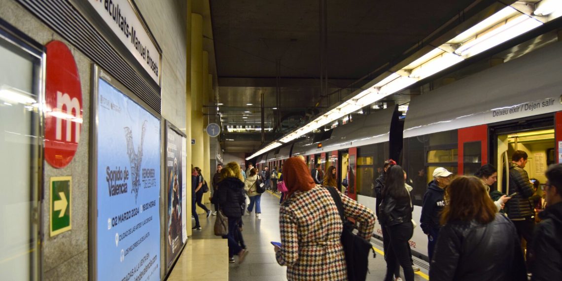 Metrovalencia supera los 8,2 millones de viajeros en febrero, un 16,7 % más que en 2025