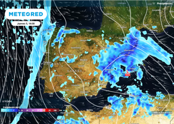 La borrasca Regina impulsa lluvias intensas y polvo sahariano en la Comunidad Valenciana
