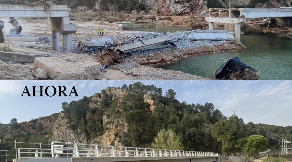 La Generalitat ultima la reconstrucción del puente de Bugarra sobre el Turia