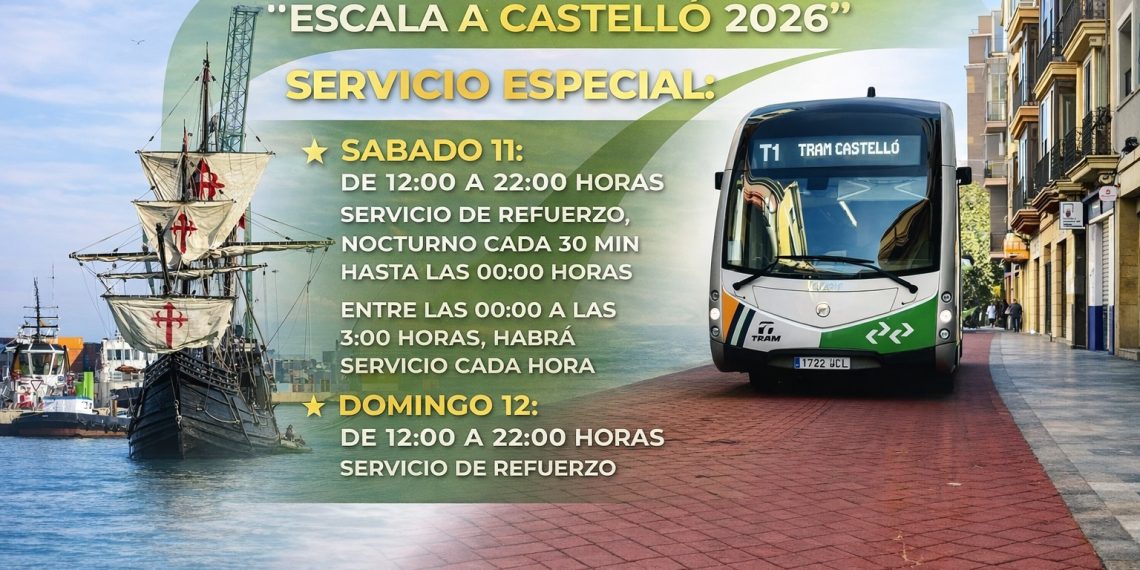 La Generalitat refuerza el servicio del TRAM de Castelló para el evento ‘Escala a Castelló 2026’