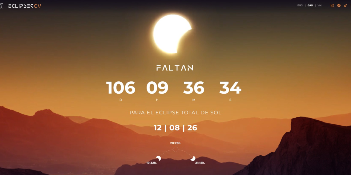 La Generalitat lanza una web informativa ante el eclipse solar excepcional del 12 de agosto