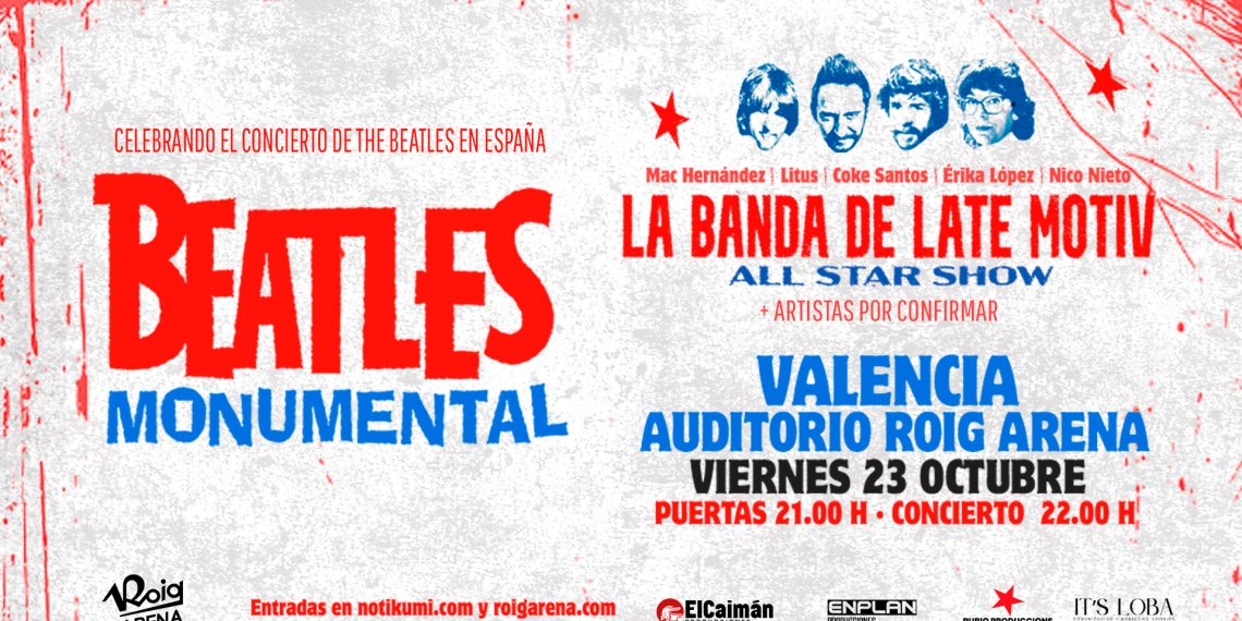 La sala Auditorio Roig Arena acogerá el 23 de octubre “Beatles Monumental”, un homenaje a la mítica banda