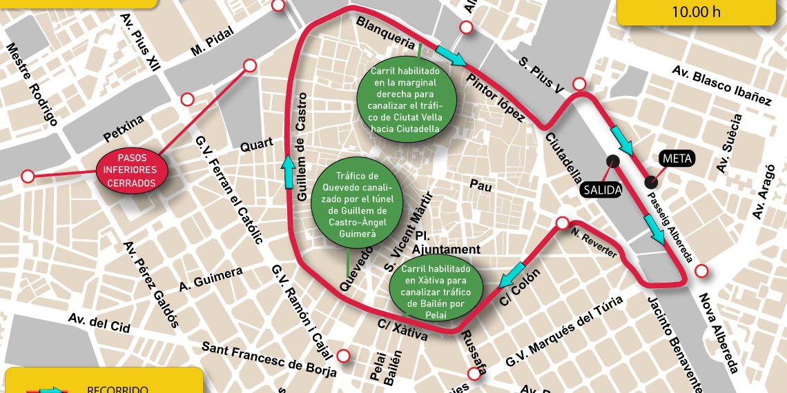 Valencia prepara un dispositivo de tráfico para la 70.ª Volta a Peu de este domingo por el centro de la ciudad