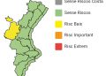 Aemet activa la alerta amarilla por tormentas en el interior de Valencia