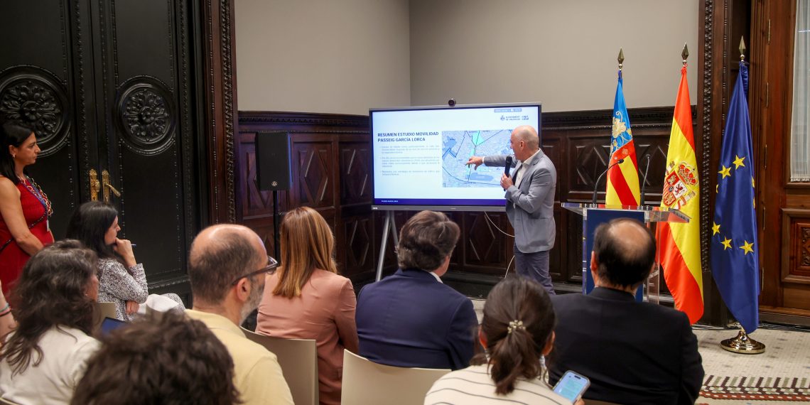 Valencia destinará el 88 % del futuro Paseo García Lorca a espacios peatonales, verdes y ciclistas