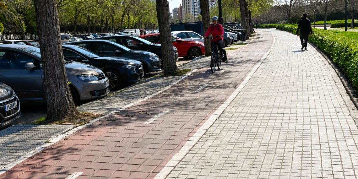 Valencia bajará a la calzada el carril bici de l’Albereda entre los puentes del Regne y de Montolivet