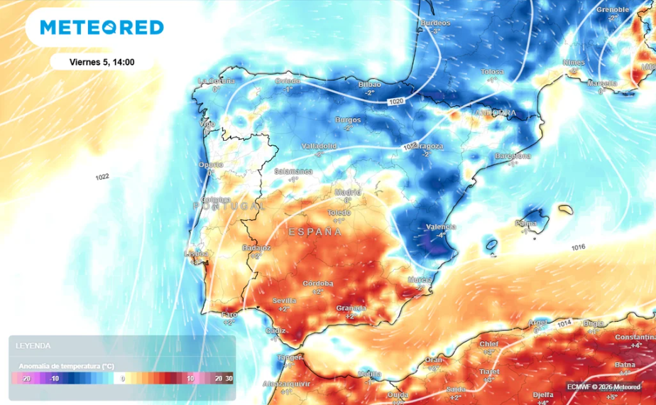 Un frente polar traerá un descenso de temperaturas a España a finales de semana
