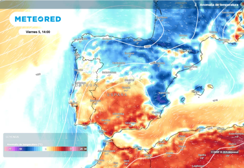 Un frente polar traerá un descenso de temperaturas a España a finales de semana