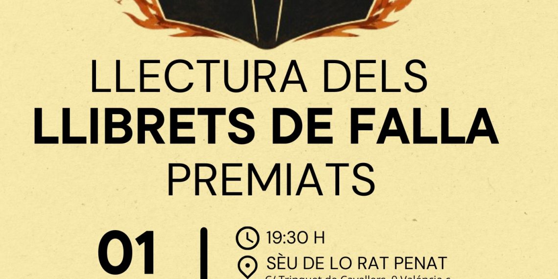 Lo Rat Penat celebrarà l’acte de Llectura dels Llibrets de Falla premiats
