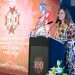 Catalá recibe el nombramiento de madrina del Ecce-Homo durante la gala del centenario de la hermandad