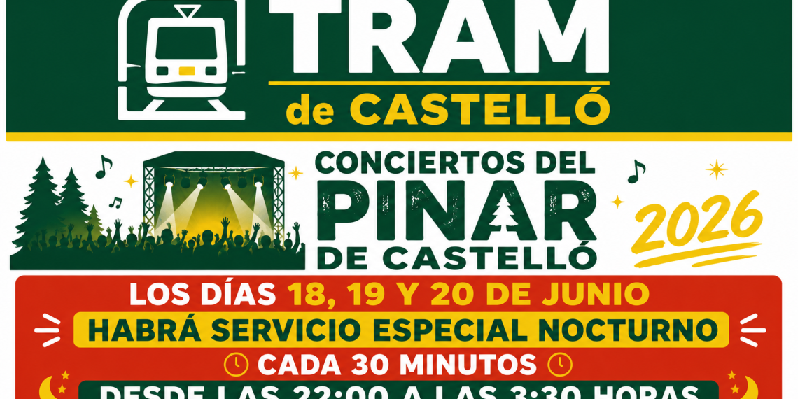 El TRAM de Castelló refuerza su servicio por los Conciertos del Pinar