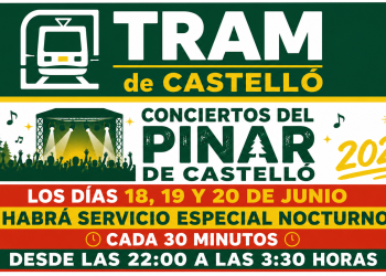 El TRAM de Castelló refuerza su servicio por los Conciertos del Pinar