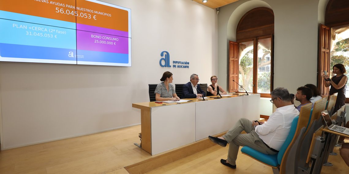 La Diputación de Alicante destina 56 millones a ampliar el Plan +Cerca y el Bono Consumo