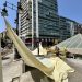 Valencia prueba sus primeros toldos en las plazas de Espanya y Amèrica para crear nuevas zonas de sombra