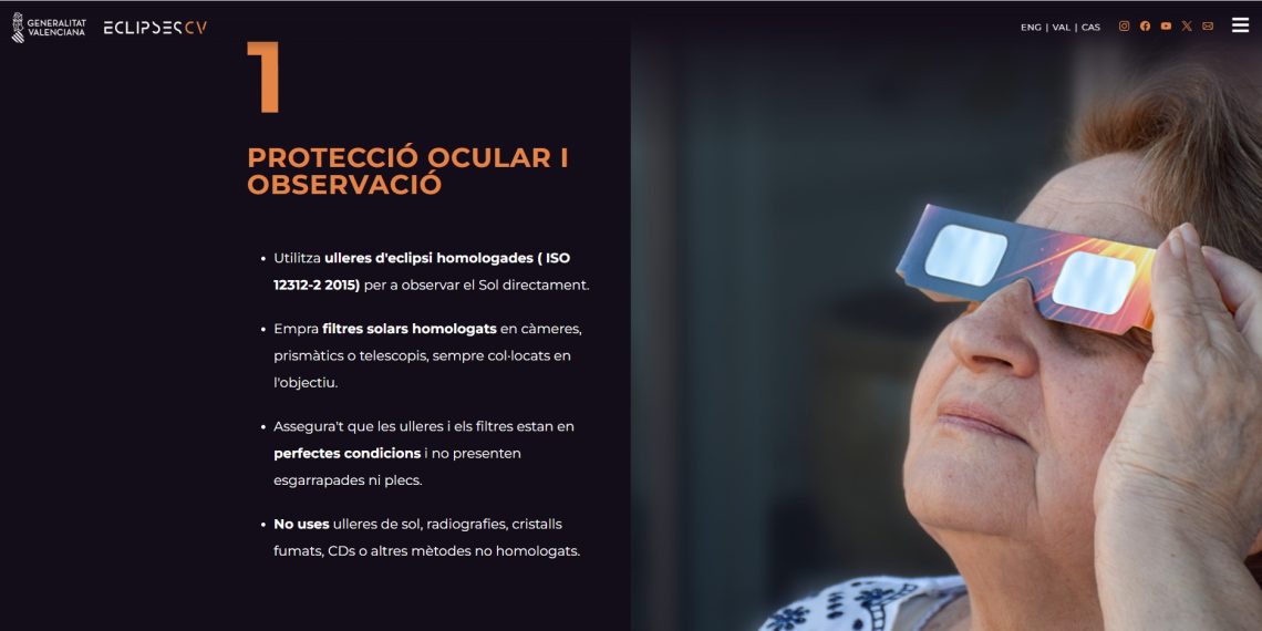Consumo lanza una campaña para verificar que las gafas de eclipse cumplen la normativa europea