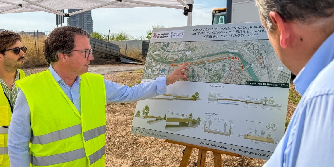 El camino ciclopeatonal del Grau cruzará el Túria con una pasarela de 54 metros