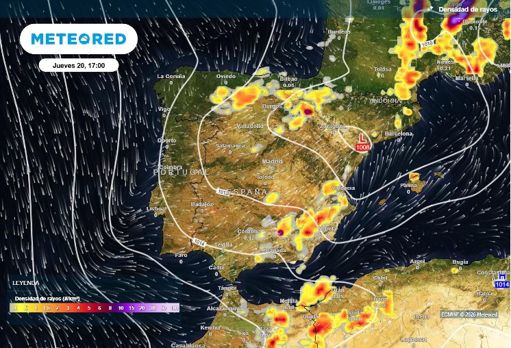 Una DANA traerá tormentas fuertes, granizo y viento a España