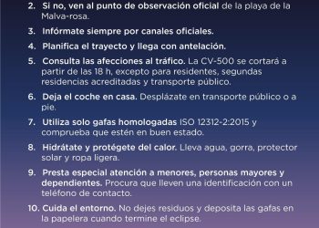 Cómo ver el eclipse solar en Valencia: gafas homologadas, transporte público y consejos de seguridad