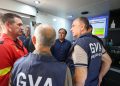 Pérez Llorca visita el Puesto de Mando Avanzado del incendio de Tuéjar