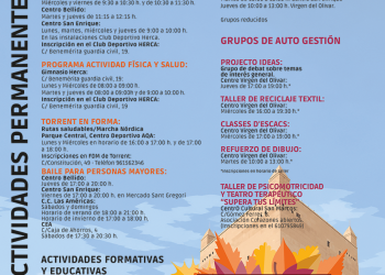 Torrent programa un otoño activo para las personas mayores con deporte, formación, talleres, visitas y actividades culturales