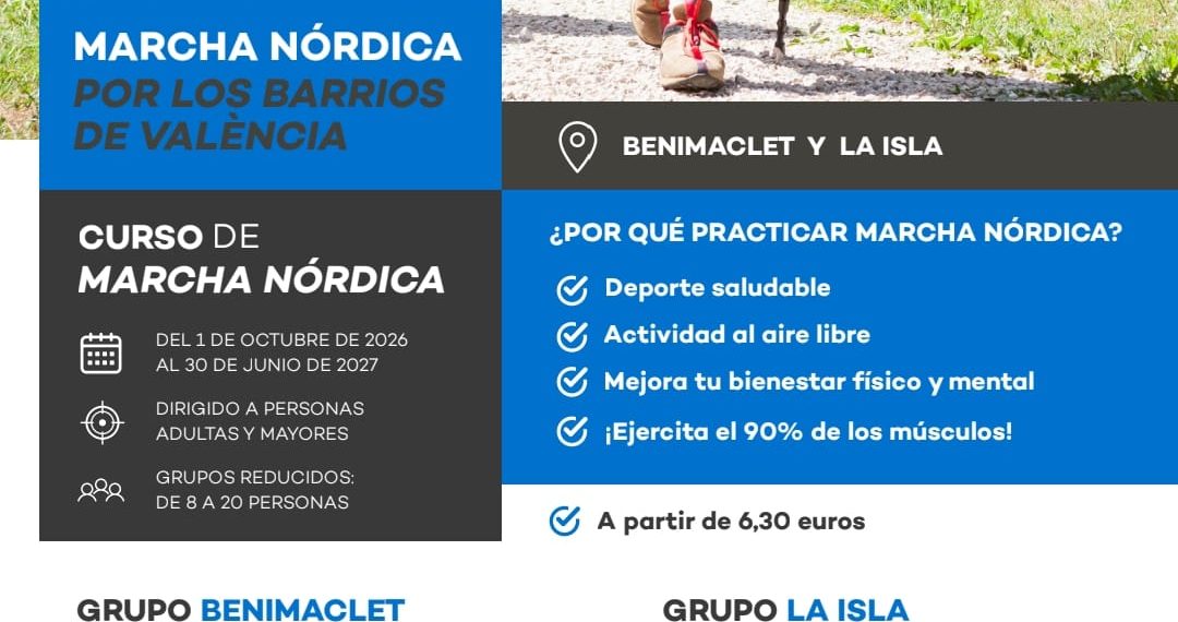 La marcha nórdica conquista nuevos barrios de Valencia con el impulso de las asociaciones vecinales