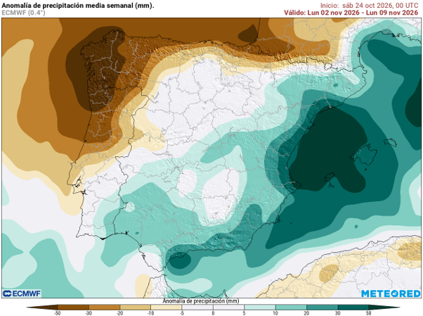 Un bloqueo atmosférico podría cambiar el tiempo en España a partir del 1 de noviembre